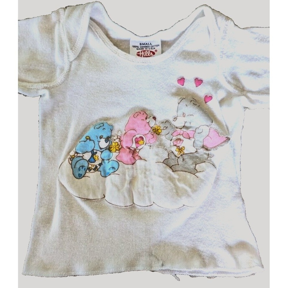 Vintage 80s Care Bear Baby Infant T Shirt S Combed Cotton USA Hills Dept Store